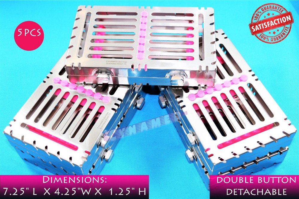5PCS DETACHABLE STERILIZATION CASSETTE RACK FOR 7 INSTRUMENTS WITH DOUBLE BUTTON