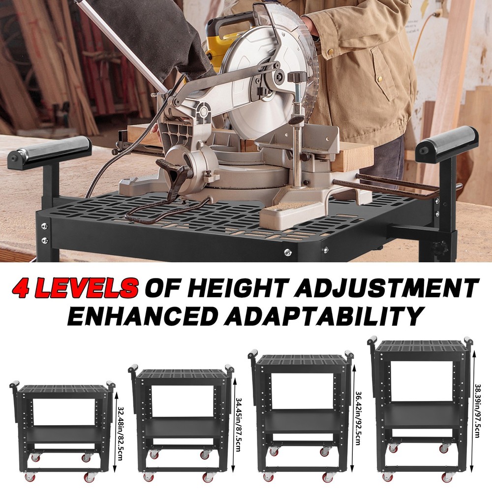 Height Adjustable Planer Stand with Wheels,Miter Saw Tool Stand With Rollers