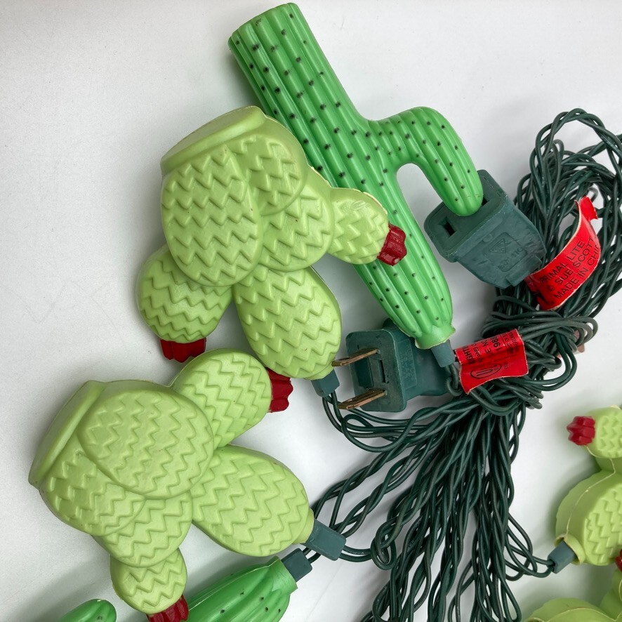 Vintage Primal Lites PRICKLY PEAR CACTUS String Lights 1990s