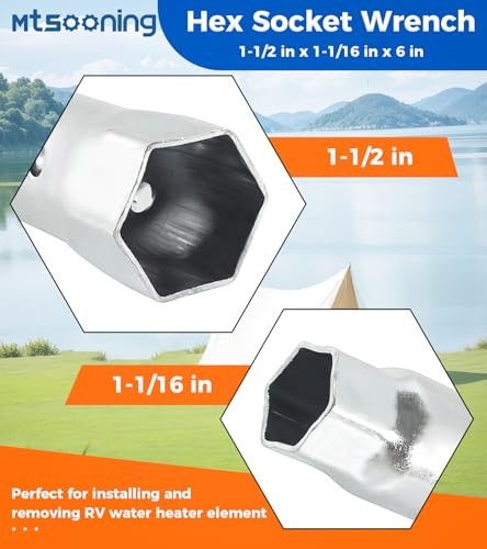 520900 RV Electric Hot Water Heater Element with Wrench Socket Replacement