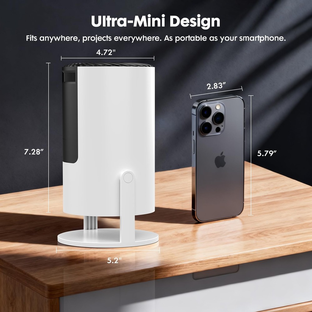 [Built-in Apps] Mini Projector with WiFi and Bluetooth, Native 1080P Portable...