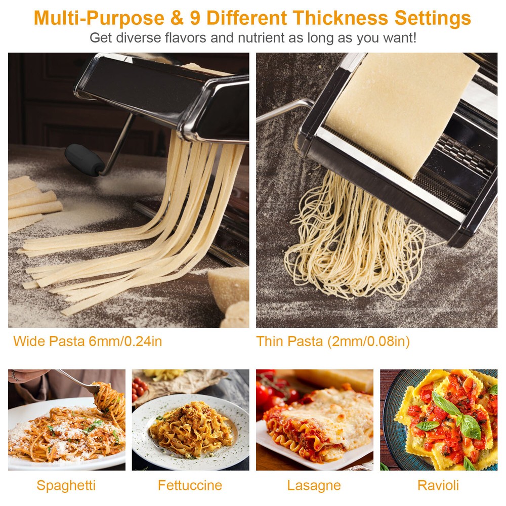 Pasta Maker Machine Adjustable Thickness Noodles Maker for Pasta, Spaghetti