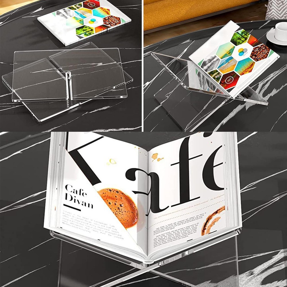 Acrylic Book Holder Functional X Shaped Book Stand For Displaying Book Reading