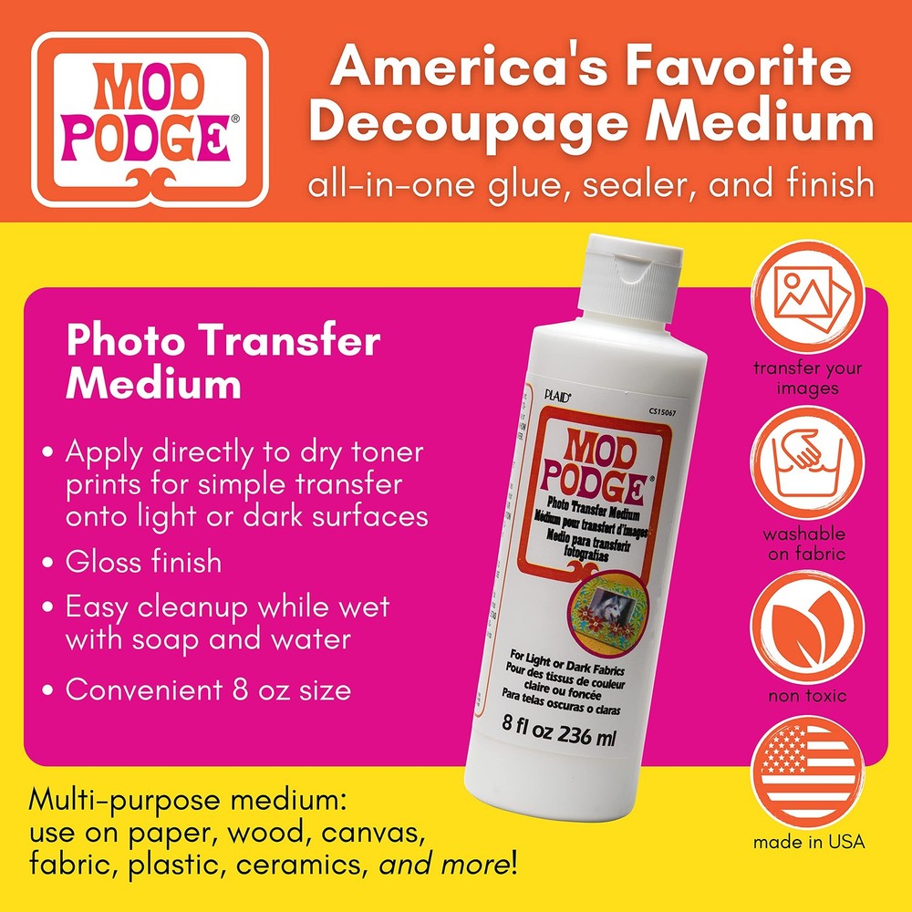 Mod Podge Photo Transfer Medium 8-Ounce, CS15067