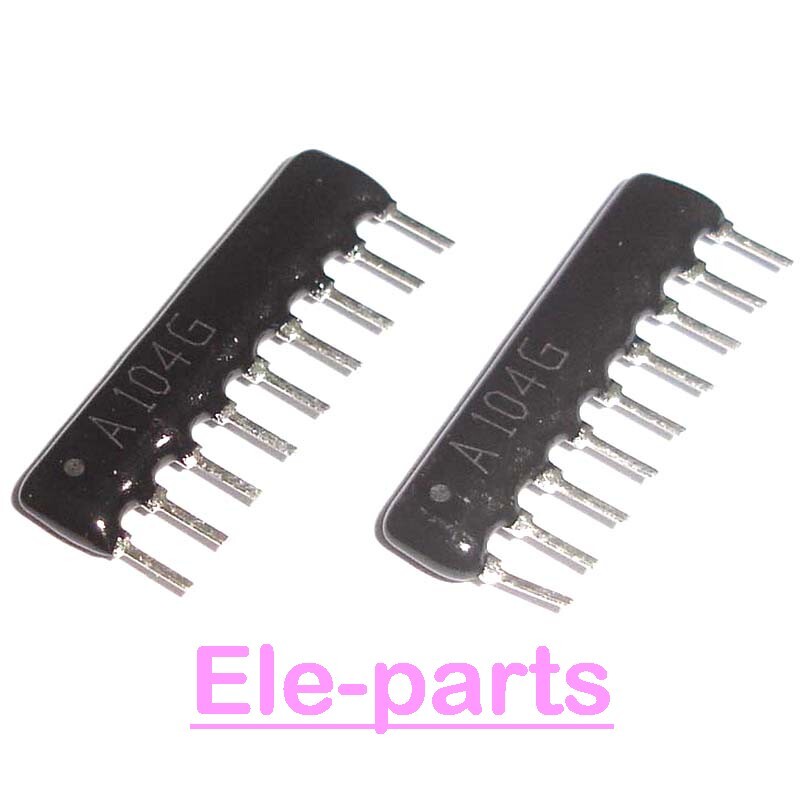 50 PCS A09-104G SIP-9 A09-104 100K ohm 8 Commoned Resistor Network Array 9 PIN