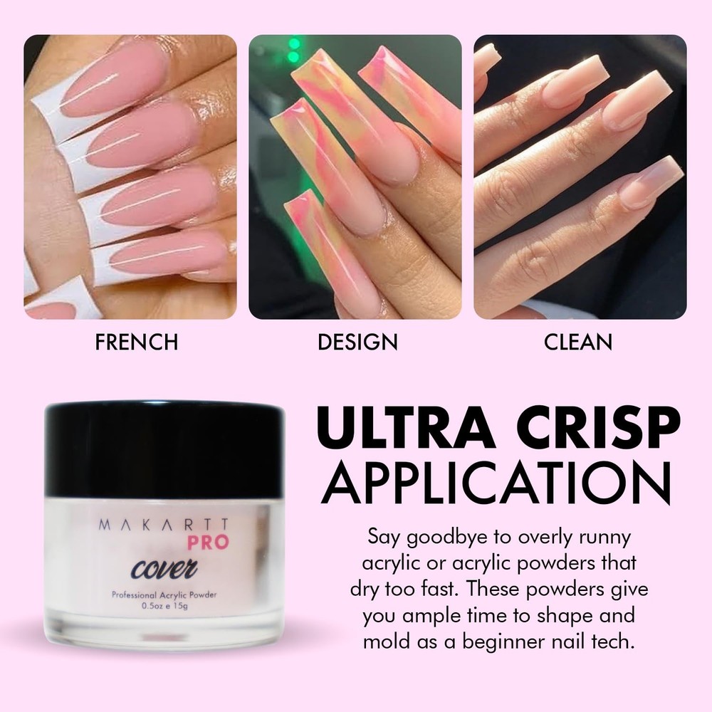 Mini Acrylic Nail Kit for Beginner Nail Technicians 12pcs - Starter Set with ...