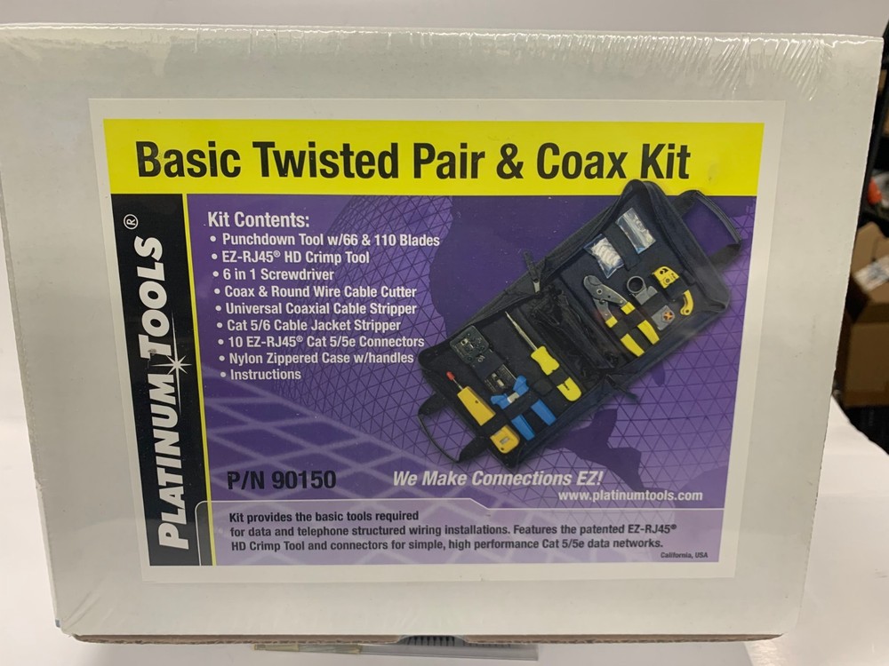 Platinum Tools 90150 Basic Twisted Pair & Coax Kit with Case