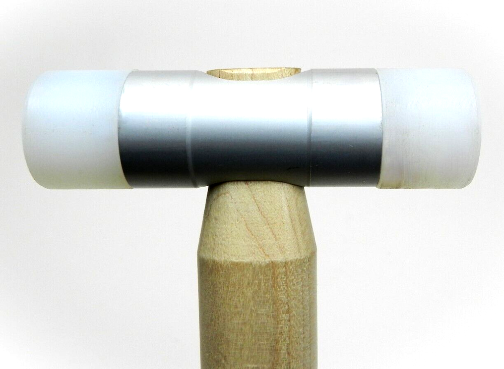 Nylon Hammer 1" Head Dual Face Plastic Mallet Ash Handle with 2 Additional Faces