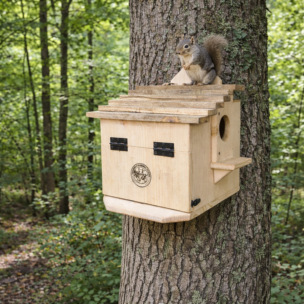 Extra Large Handmade Cedar/White Pine Squirrel House – Outdoor Nesting Box