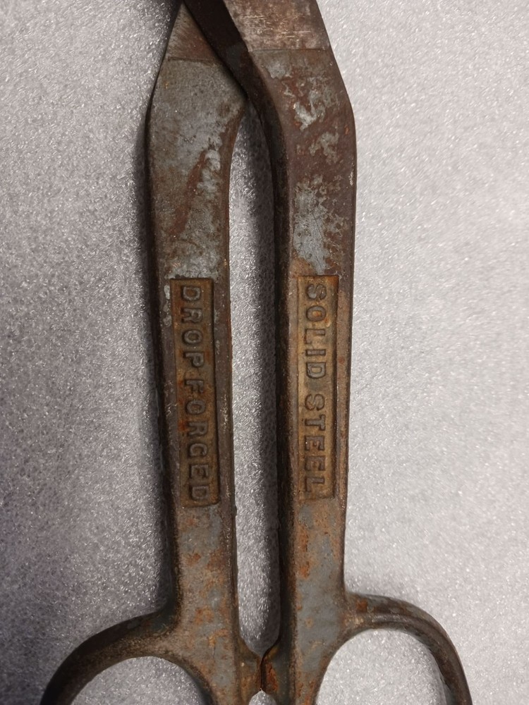 Vintage Solid Steel Shears Tin Snips 12"