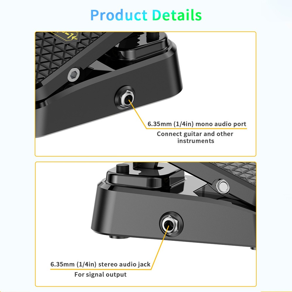 Volume Expression Guitar Effect Pedal Dual Control Silent Stereo Interface V4T2