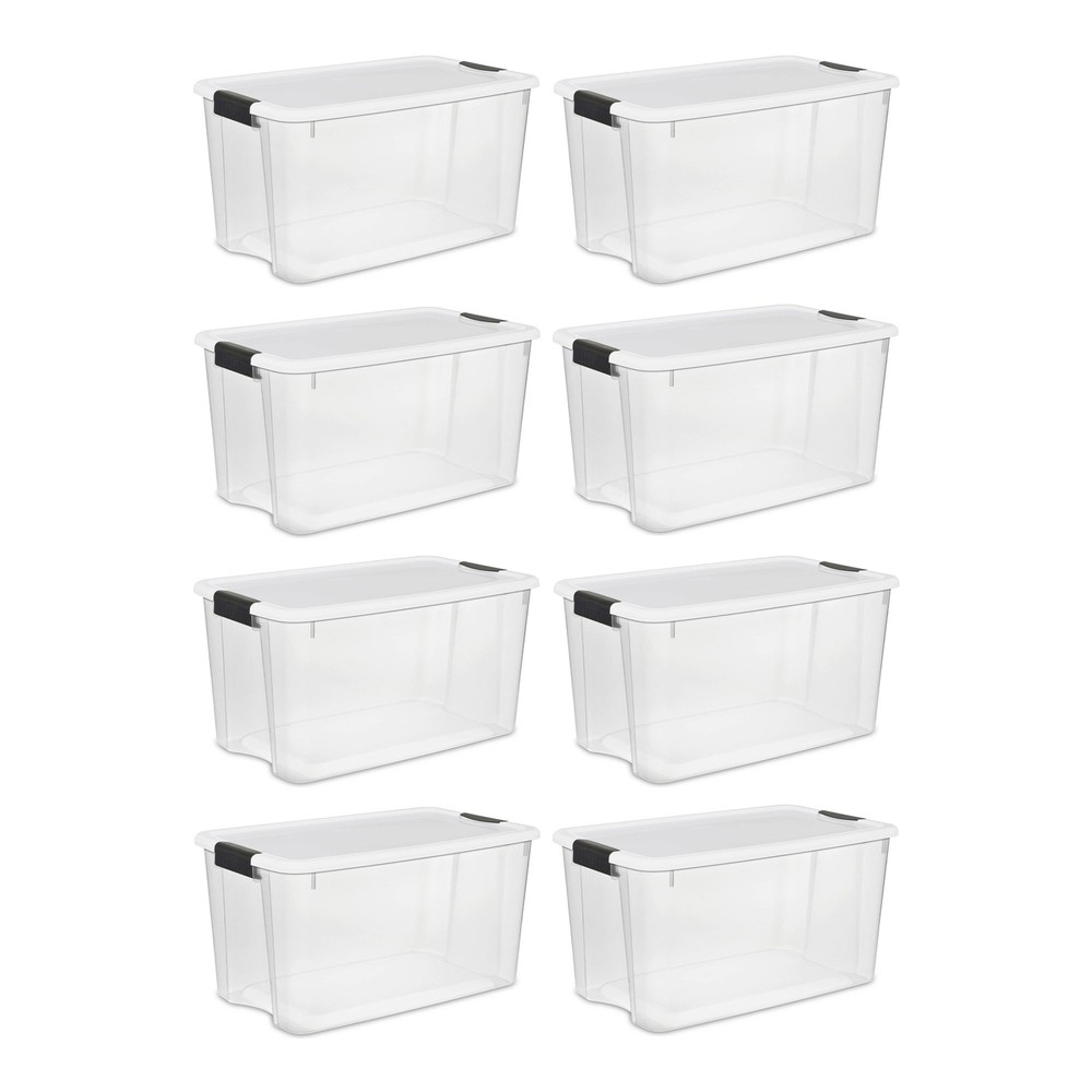 Sterilite Clear Plastic Stackable Storage Bin with Latching Lid