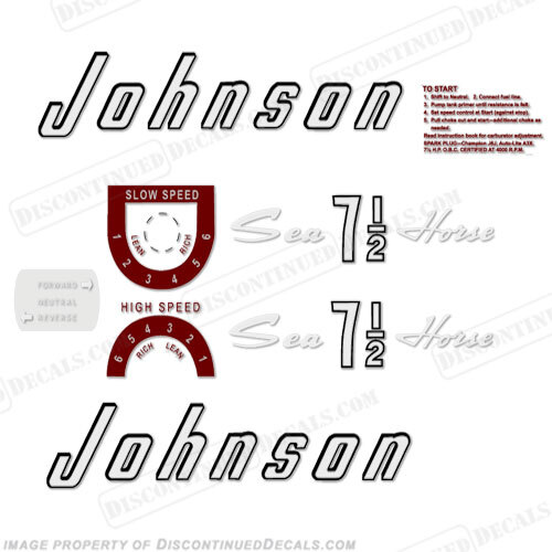 Fits Johnson 1957 7.5hp Decals