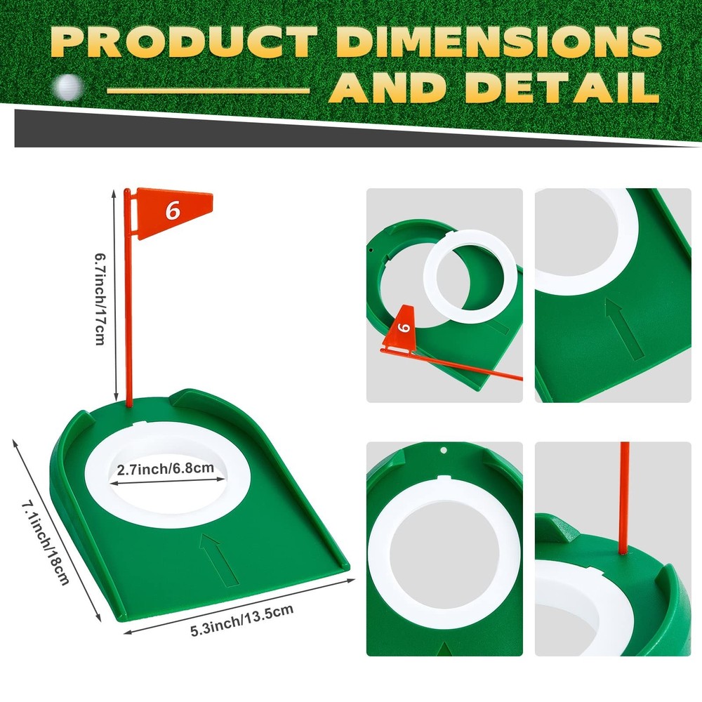 Sotiff 9 Pack Golf Putting Cup and Flag Plastic Golf Hole Training Aids Train...