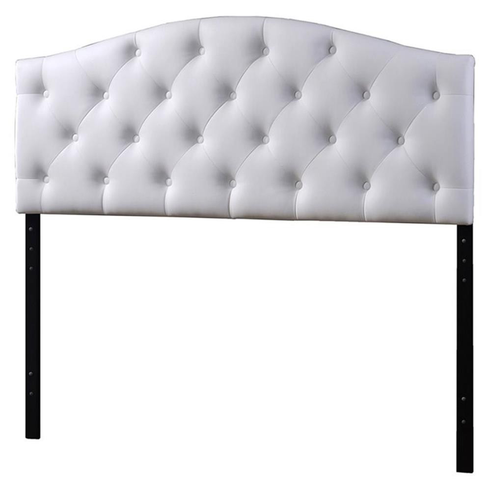 Baxton Studio Myra Faux Leather Tufted Full Panel Headboard in White