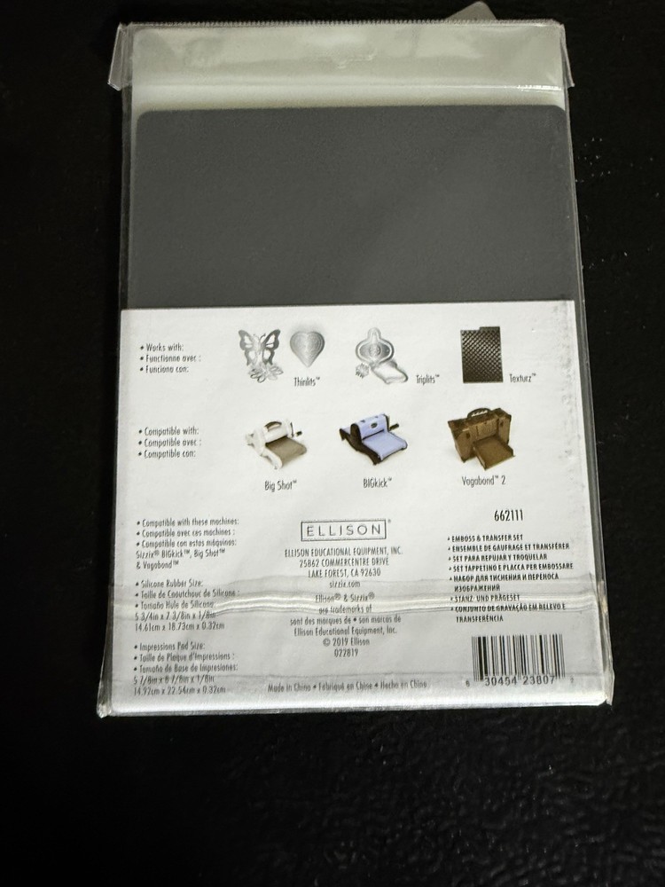 Sizzix 662111 Big Shot Accessory - Emboss & Transfer Set-