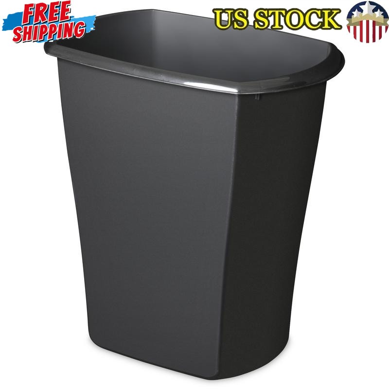 10 Gallon Rectangular Trash Can Easy Transport Slim Profile Easy Clean New