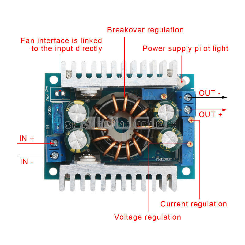 150W DC-DC Boost Constant Current Module Step Up Module 10-32V to 10-46V