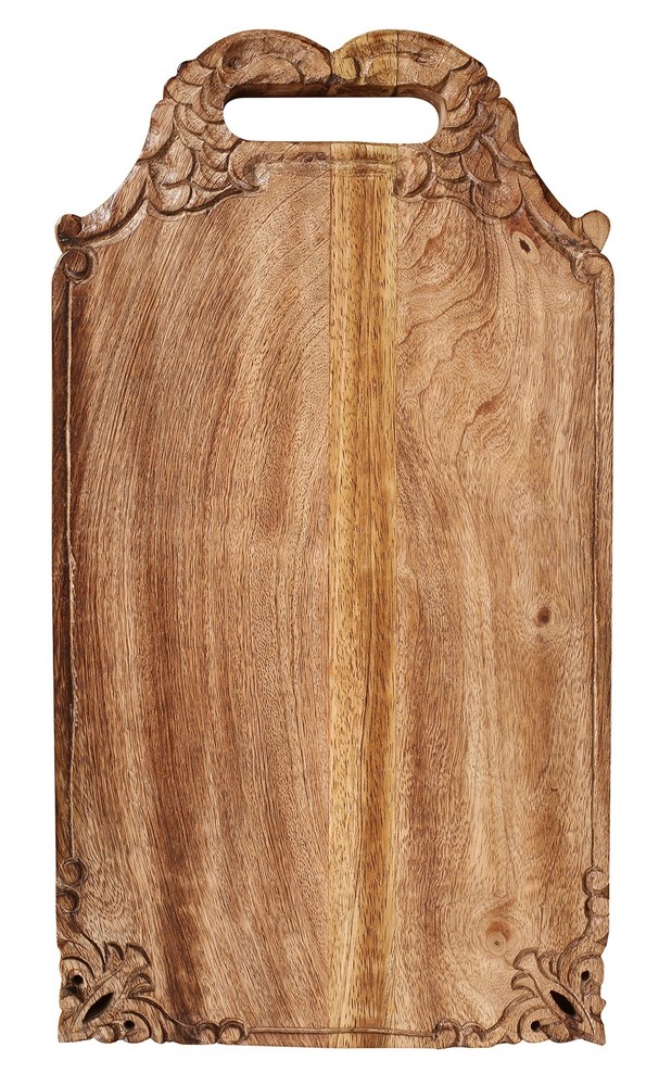 Mango wood hand carved Chopping & Serving Tray for kitchen, dining table and ...
