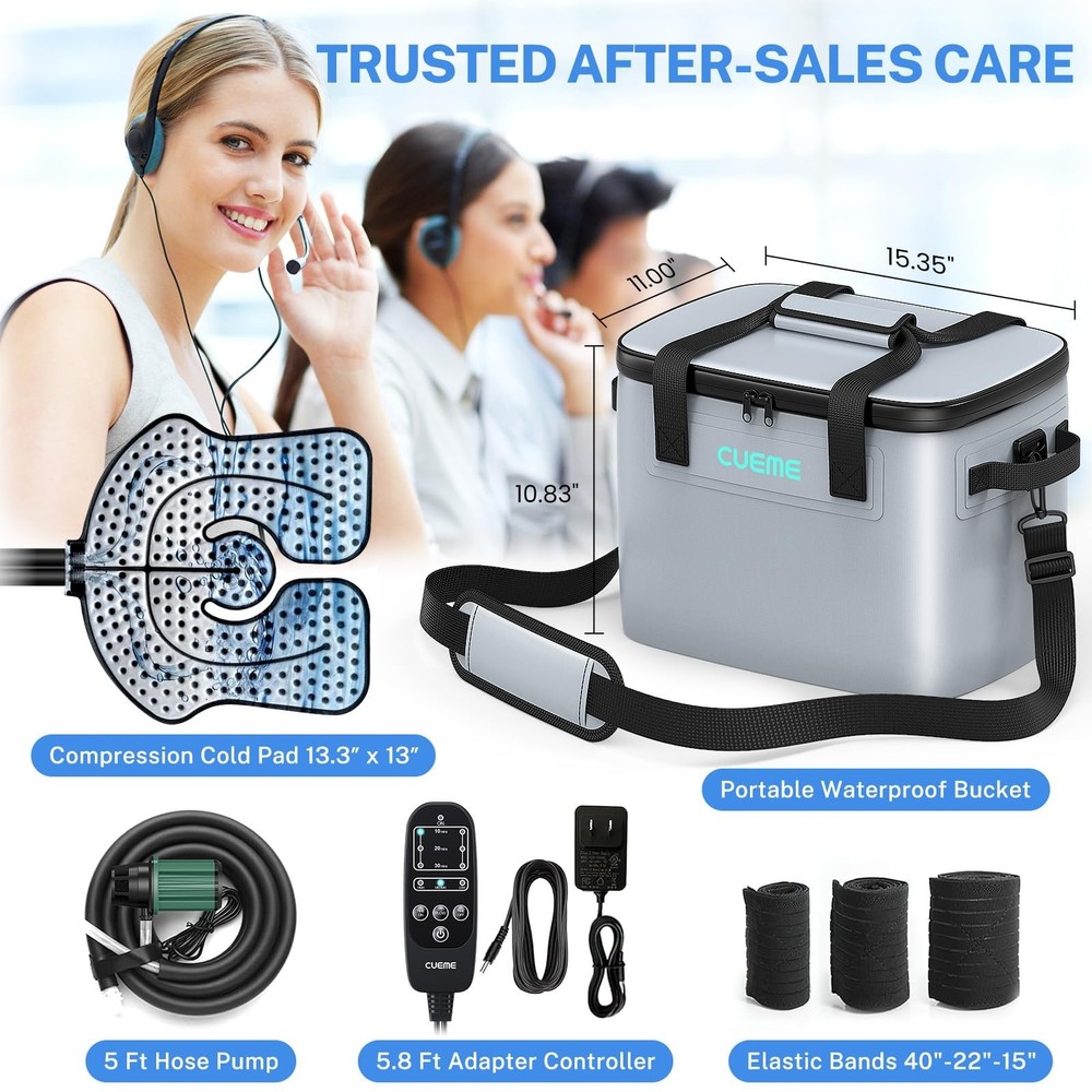 CUEME 20 QT Ice Machine for Knee After Surgery, Programmable Timer Cold Thera...