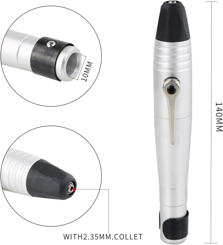 Aluminum Quick Change Handpiece for Rotary Tools - Silver & Black Finish