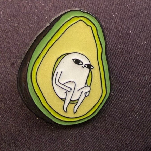 avocado person enamel Pin