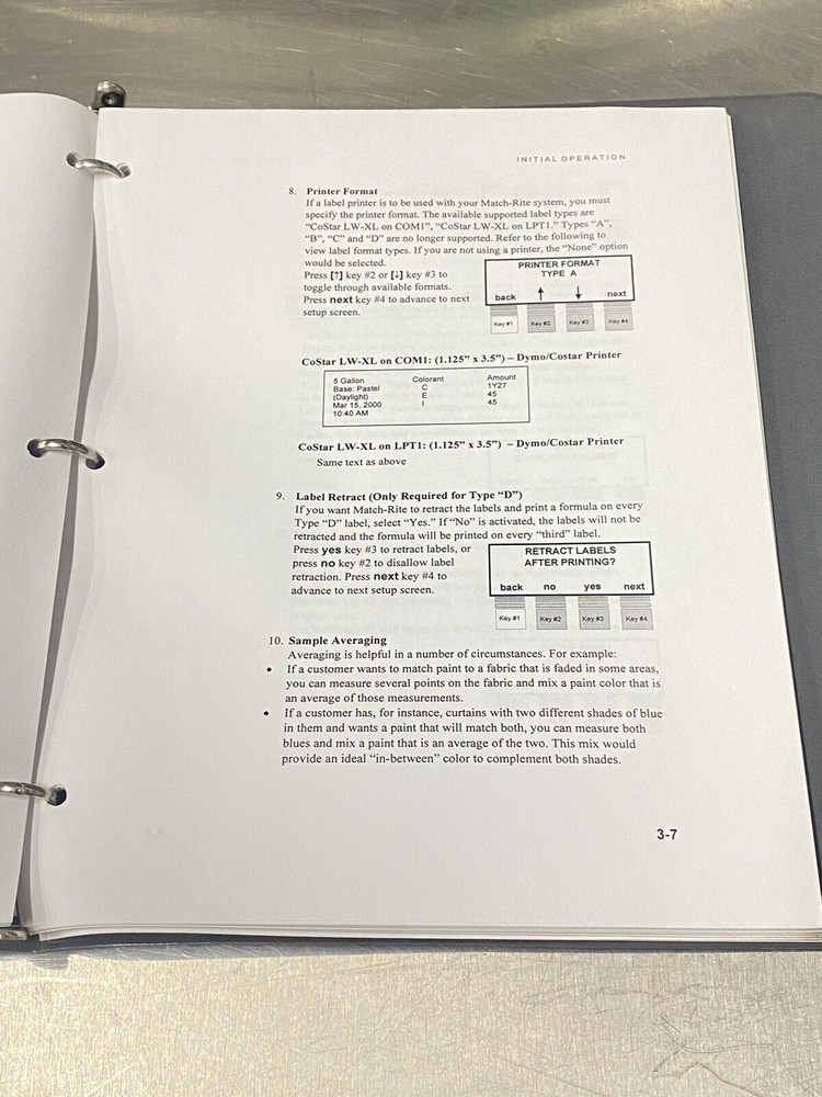 MatchRite Paint Matching system CF58 - Users Guide / Instruction Book / Manuals