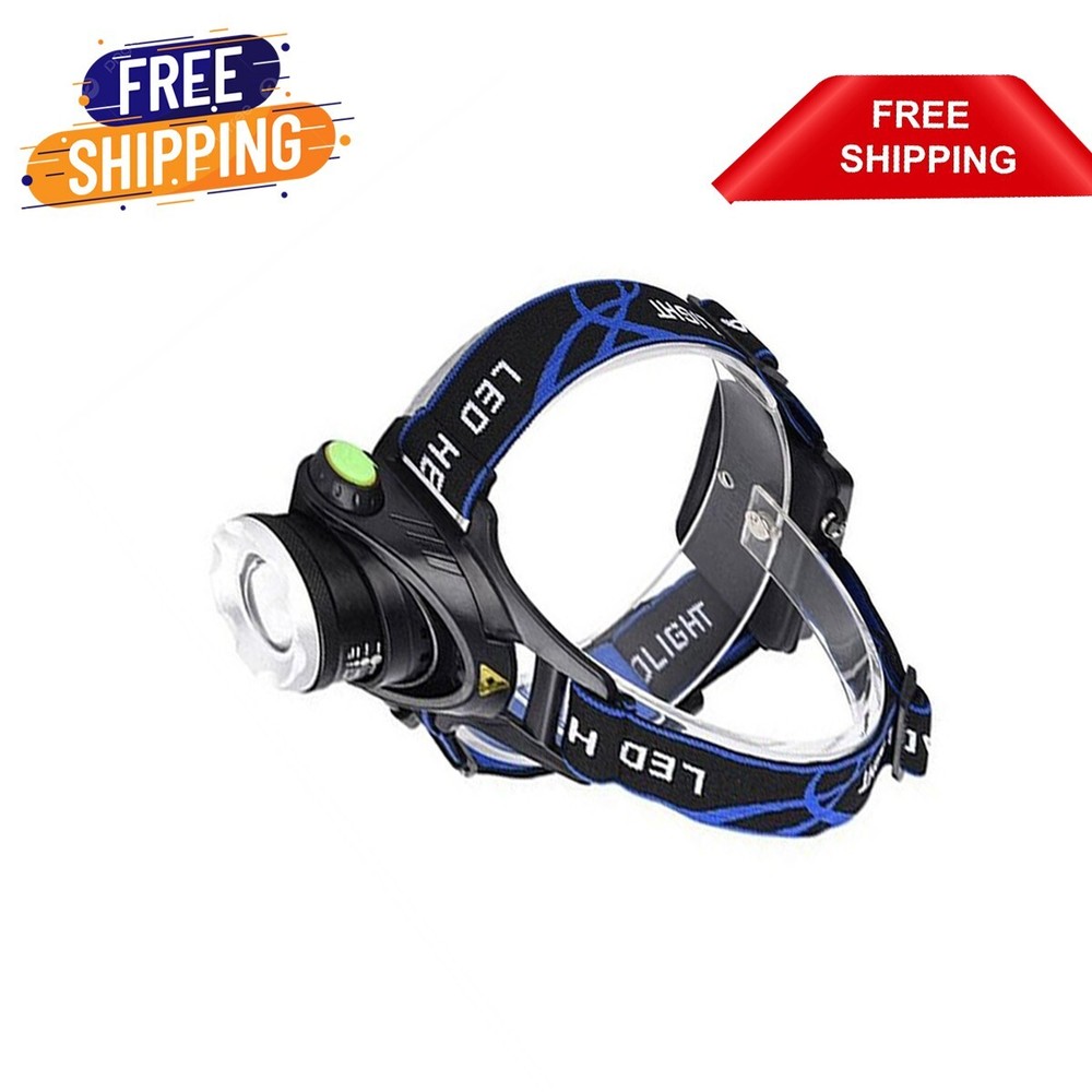 USB LED Chargeable Headlight Head Torch Light Flashlight Zoom Spotlight Durabl