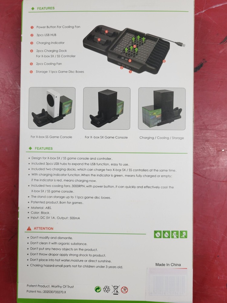 KJH Vertical Cooling and Multi Function Charging Stand for Xbox Sx/ss New