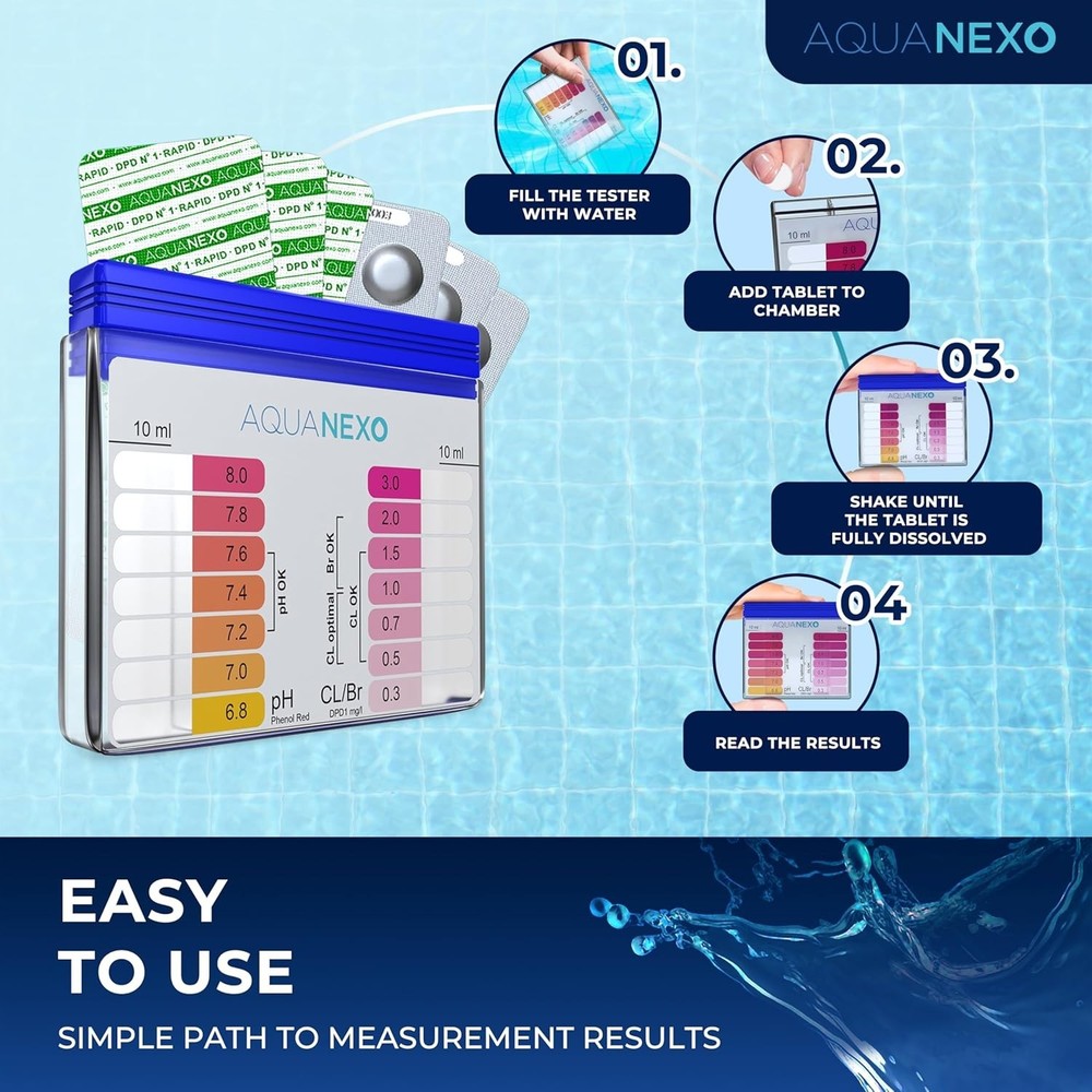 Water Kit pH Chlorine Pool Spa Well Water Testing 60 Tablets