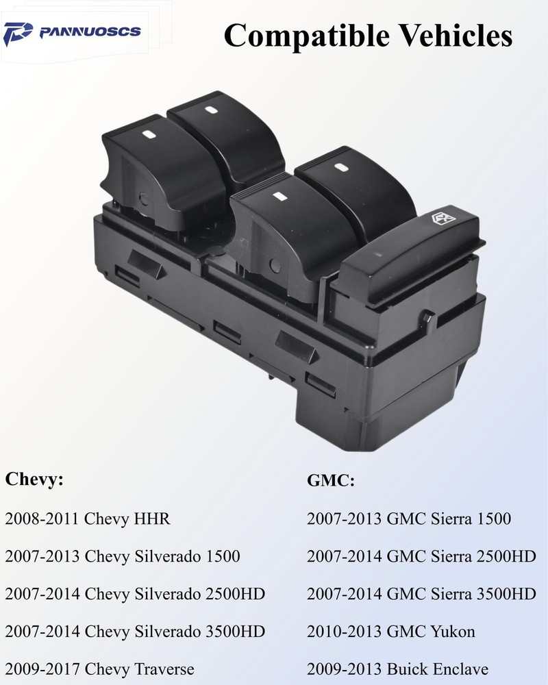 PANNUOSCS Window Switch Driver Side 20945129 Compatible with 2007-2013 Chevy...