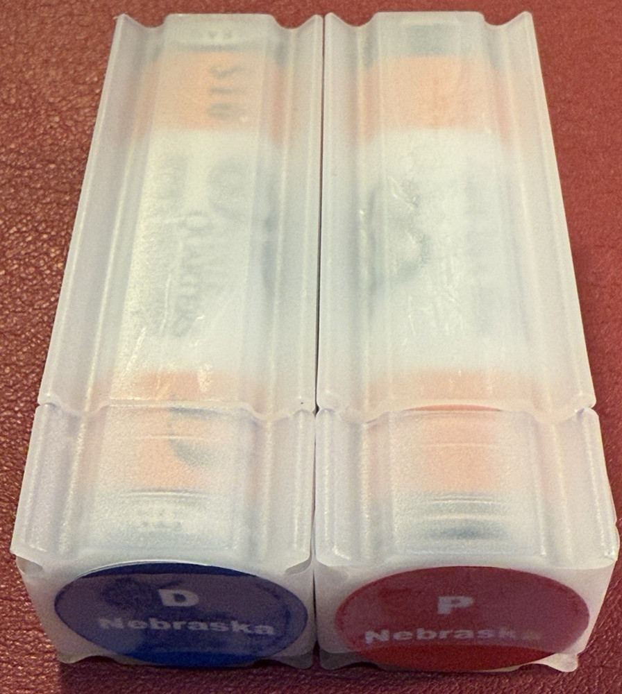 2006 P D Nebraska UNOPENED State Quarter Rolls from US Mint plastic holder