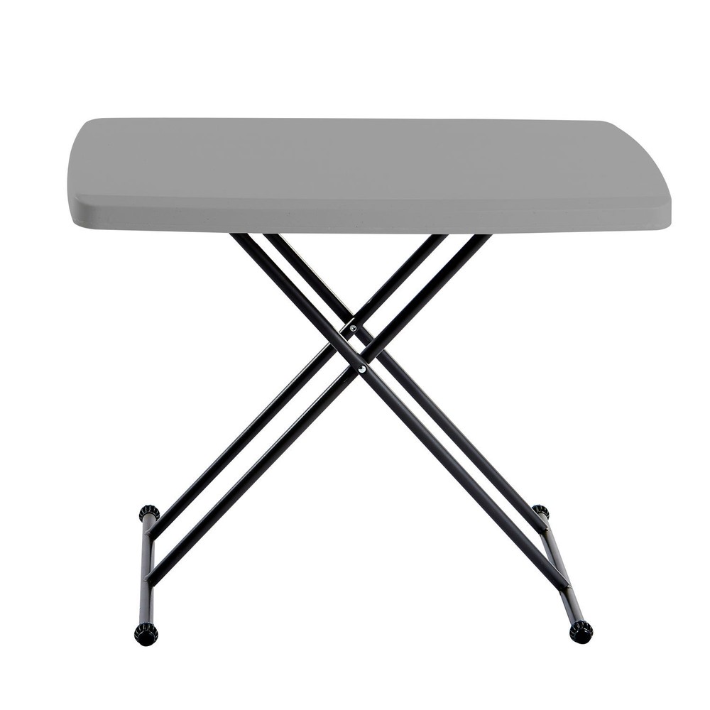 Adjustable Height Plastic Folding Table 30" x 20" Charcoal