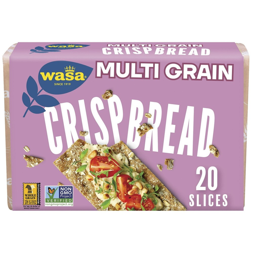 (2 pack) Wasa Multi Grain Crispbread, Multigrain Crackers, Fat Free, 9.7 oz