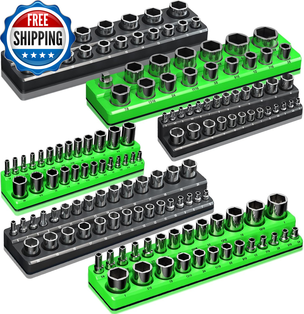 Magnetic Socket Organizer Holder Set for Tool Box Drawer, Toolbox Organization I