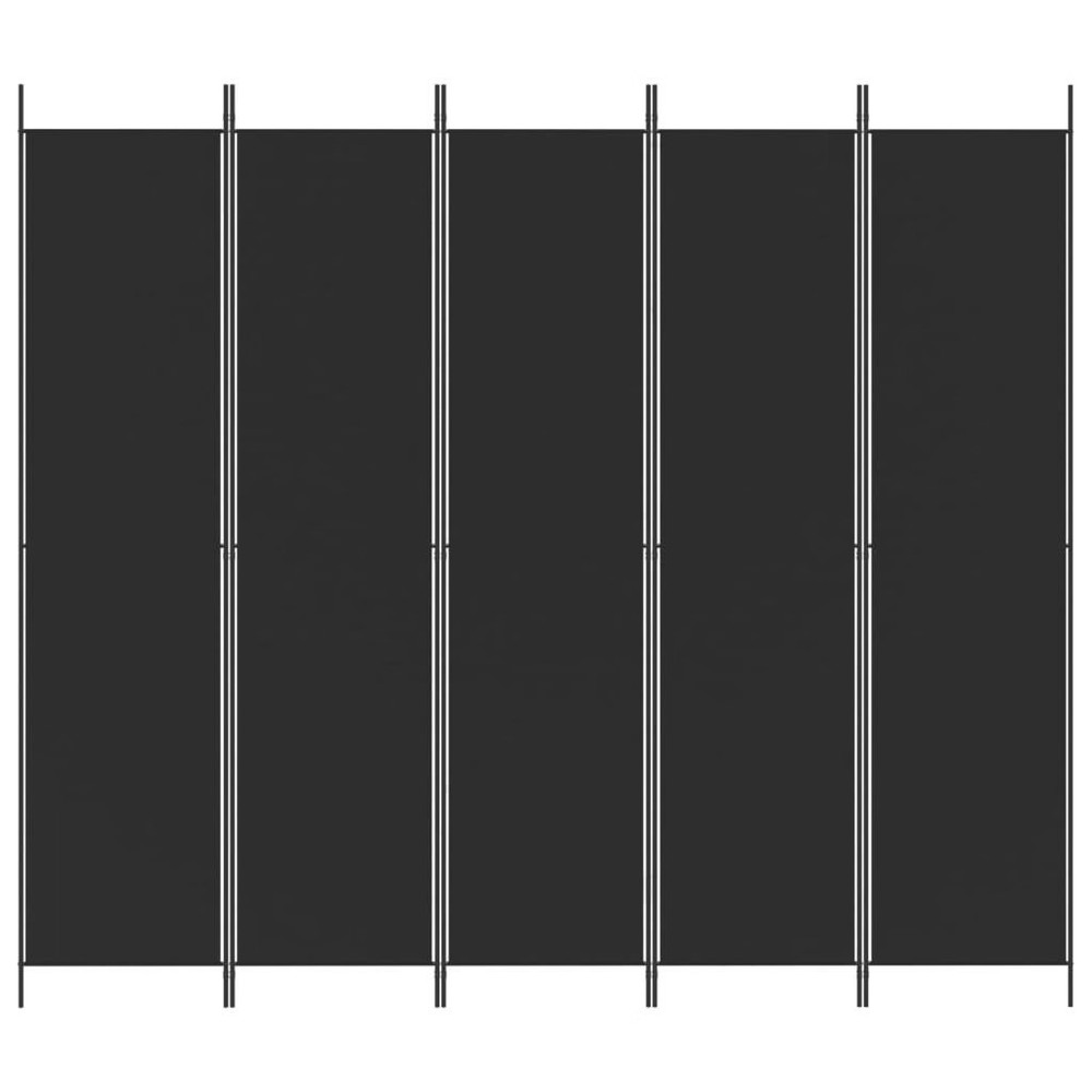 5-Panel Room Divider Black 98.4"x86.6" Fabric