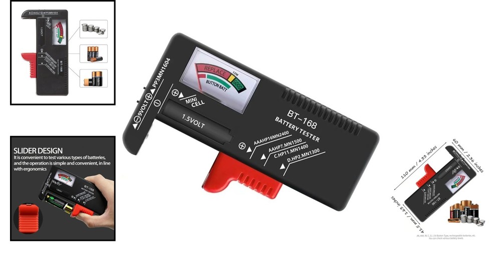 Compact Battery Capacity Tester with Easy-to-Read Display for All Battery Types