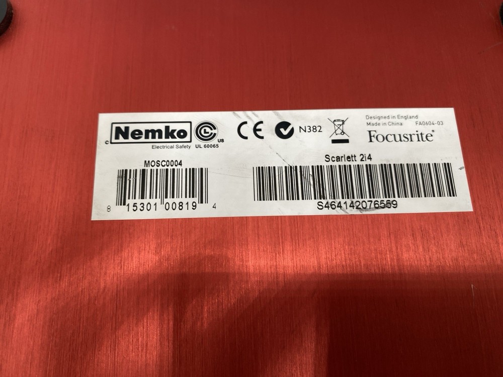 Focusrite NEMKO MOSC0004 Scarlett Channels USB Audio Interface