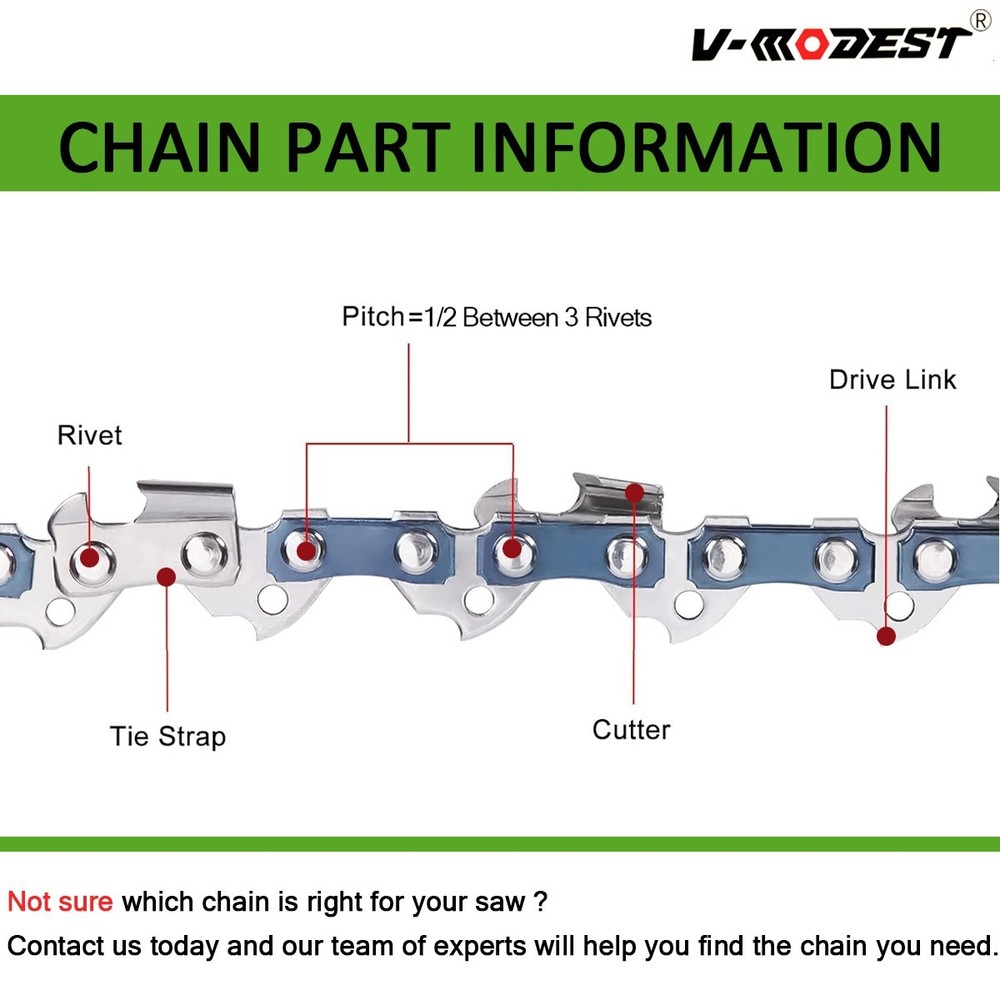 20" Full Chisel Saw Chain For Echo CS590 Timberwolf Chainsaws 3/8" .050" 70DL