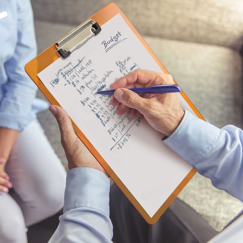 Kiggos 6 Pack Plastic Clipboards Colored Transparent Clear Clip Multicolor