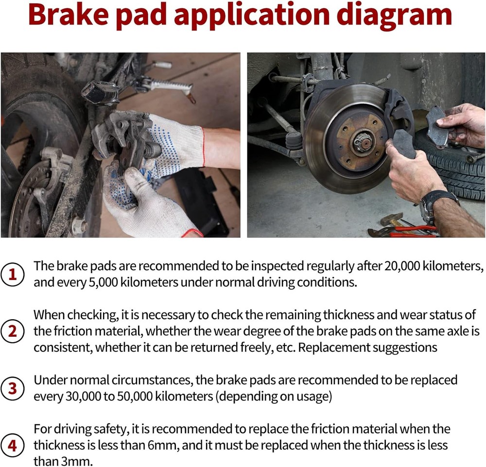 Brake Pad Replacement Compatible ATV Quad Front Rear