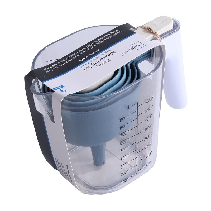 9PC Stackable Measuring Set Kitchen Tool Metric Imperial Cooking Baking New