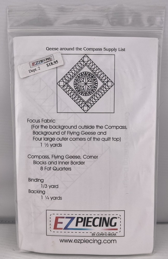 Geese Around The Compass Foundation Blocks EZ Pattern EZ Piecing CompUWear