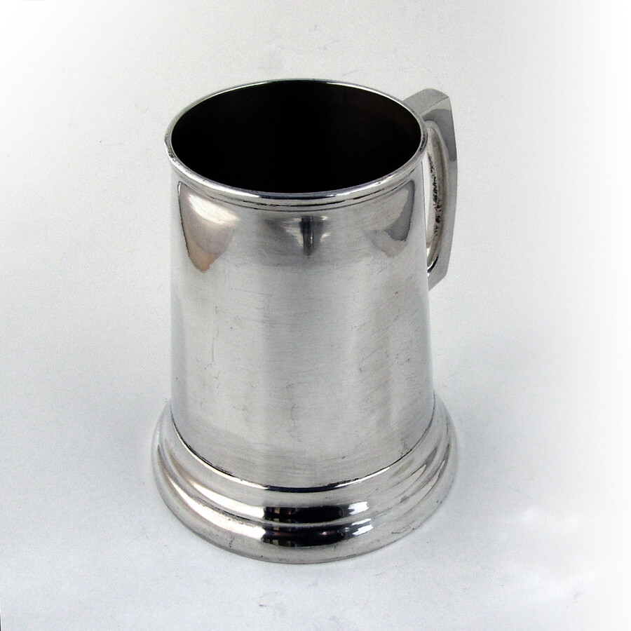 Tankard Style Mug Abstract Engravings Sterling Silver