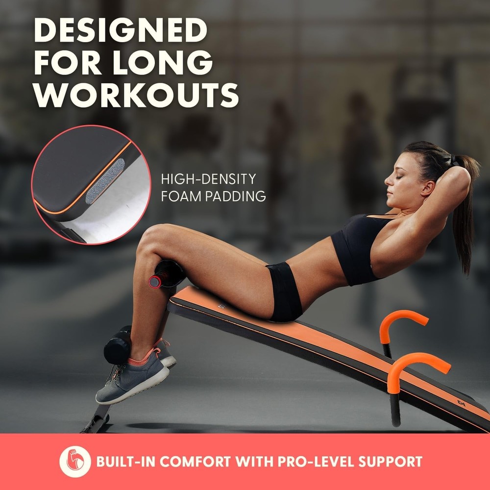 Adjustable Decline Sit-Up Bench Abs W/ Handrail Five Level Abdominal Bench Core