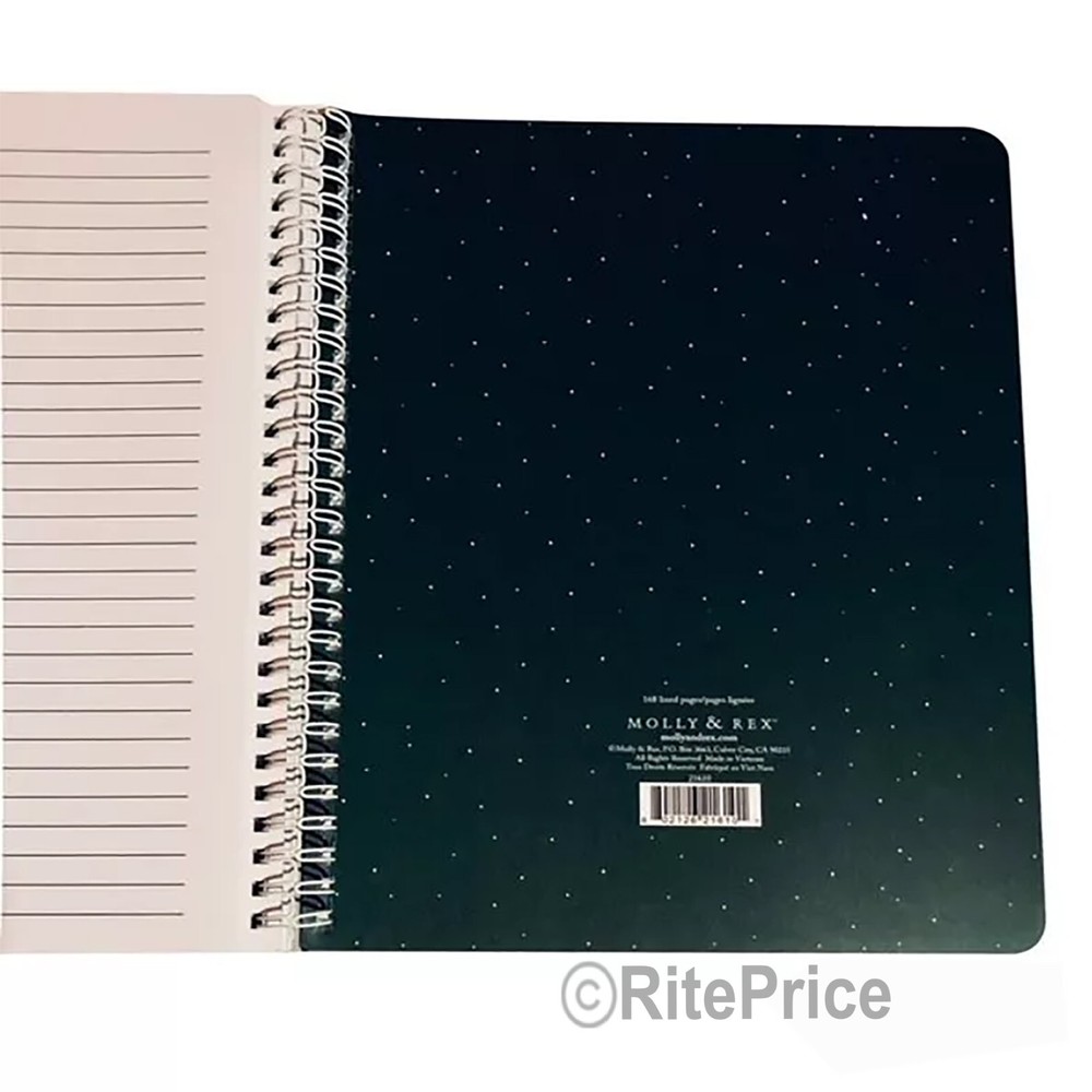 Molly & Rex Spiral Notebook, Cat Pattern (3 Pack), College Ruled with Folder-New