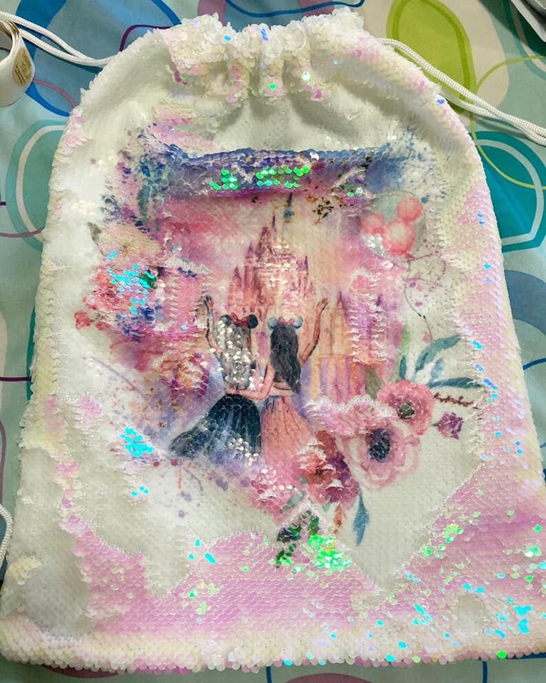 sublimation blank bag sequin drawstring bag sublimation backpack muti colors