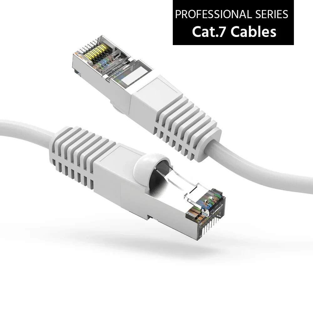 4Ft CAT7 Shielded (SSTP) 600MHz Ethernet Network Booted Cable White