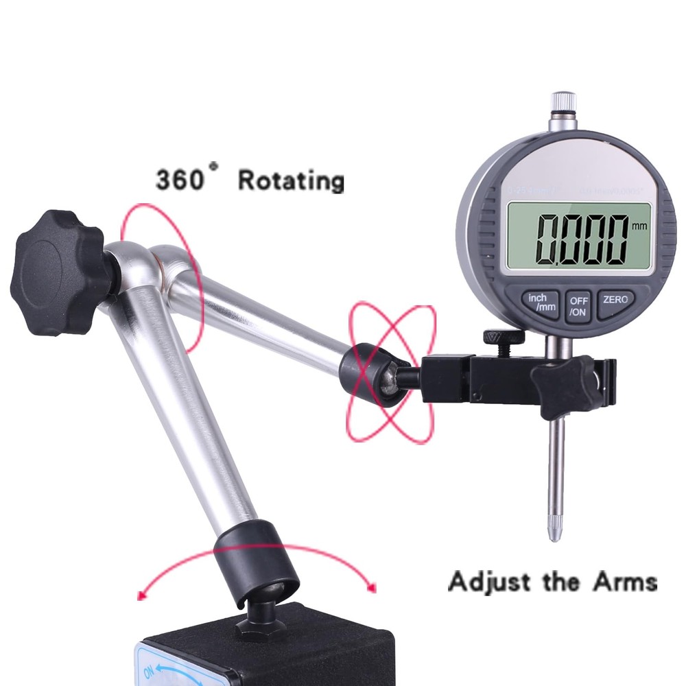 Magnetic Base Stand for Digital Dial Indicator Industrial Strength