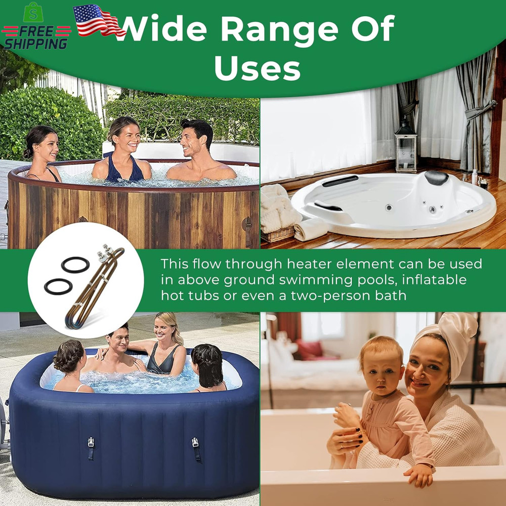 5.5KW 240V Titanium Flo-Thru Universal Heating Element, Hot Tub Heater Element w